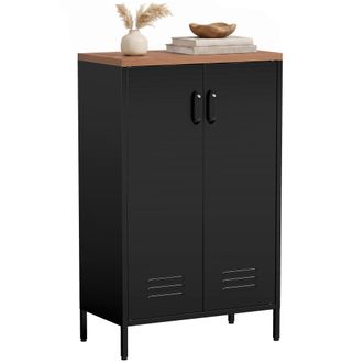 HOMCOM Homcom Credenza In Metallo Con Ripiano Regolabile, Stile Industriale