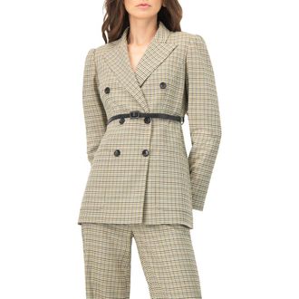 Ivonne Double-Breasted Checkered Blazer in Multicolor at Nordstrom, Size 14