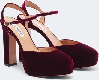 Aquazzura Salones con plataforma Amira de terciopelo