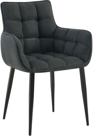 Clp Silla De Comedor Tirana De Tela Gris Titanio Negro