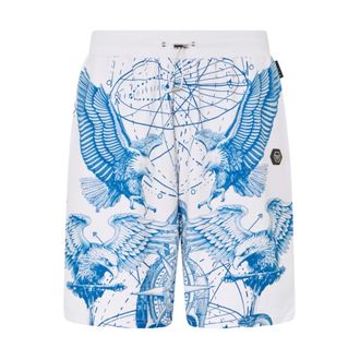 Philipp Plein Long Shorts, male, Multicolor, Size: L Elastic-waistband Shorts