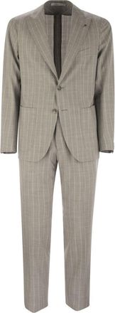 Tagliatore Pinstripe Suit In Wool And Silk