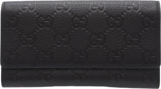 Gucci Black Leather Long Wallet (Bi-Fold) (Pre-Owned)