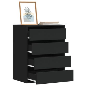 Berkfield Home Corner Chest of Drawers Black 60x41x76 cm Engineered Wood | Size: 60 x 41 x 76 cm