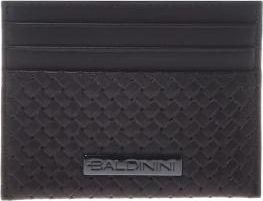 Baldinini Geweven Print Lederen Kaarthouder - Heren - Portefeuilles - Bruin - ONE Size - Leer - Accessoires