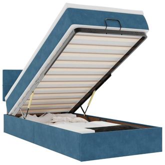 vidaXL Vidaxl - Estructura De Cama Otomana Colch&oacute;n Terciopelo Azul Oscuro