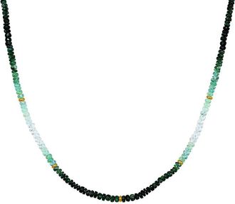 Jewelmak 14K Emerald Necklace