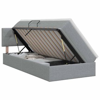 vidaXL Letto Con Contenitore E Materasso Grigio Chiaro 100 X 200 Cm Vidaxl