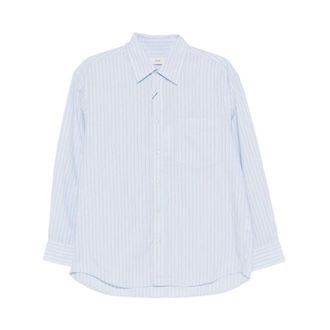 Dunst Shirts, female, Blue, Size: S Striped cotton shirt