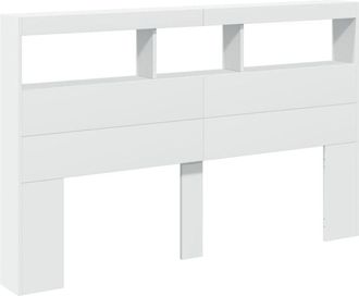 vidaXL Headboard Cabinet with led White 160x17x102 cm Vidaxl