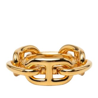 Herm&egrave;s Pre-owned Regate Scarf Ring - Dames - Vintage Accessoires - Geel - ONE Size - Vintage