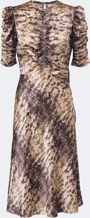 Isabel Marant Abito midi Lemila a stampa con ruches