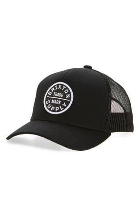 Brixton Oath Trucker Hat in Black/Black at Nordstrom Rack