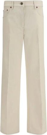 Valentino Wide Jeans, female, Beige, Size: W31 Cotton Flared Jeans