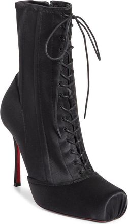 Christian Louboutin Cassia Pavlova Lace-Up Bootie in Black at Nordstrom, Size 10.5Us