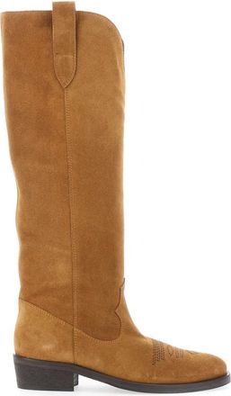 Via Roma 15 Schoenen, Dames, Bruin, 38 1/2 EU, Leer, Bruine laarzen met voorsteeksel