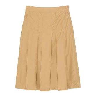Prada Box-pleat Kick-pleat Midi Skirt