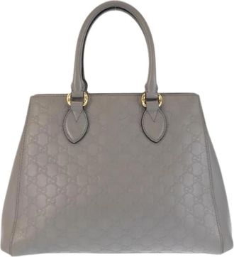 Gucci Pre-owned Guccissima Leren Tote Bag - Dames - Vintage Handtas - Grijs - ONE Size - Leer - Vintage