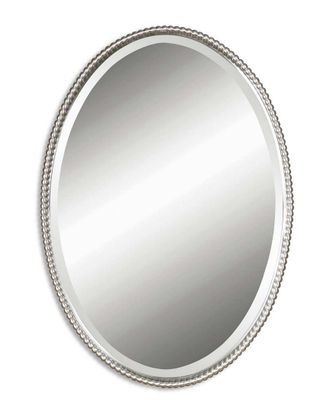 Uttermost Sherise Brushed Nickel Oval Mirror