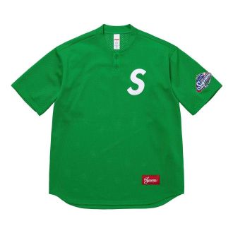 SUPREME S Logo Baseball Henley Green SS25KN95-GREEN