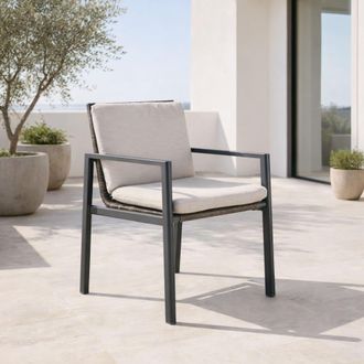 Kactus Republic Sillas jard&iacute;n ONIX antracita, aluminio y rat&aacute;n sint&eacute;tico (Pack 2 und)