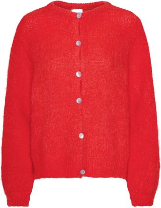Americandreams Susan Alpaca Cardigan - Dames - Vesten - Rood - S - Wol - Truien & Vesten