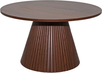 Oviala Mesa de centro redonda de 80 cm moderna efecto madera oscura