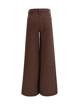 Mother Womens The Undercover Sneak Jeans Chocolate Brown Cotton