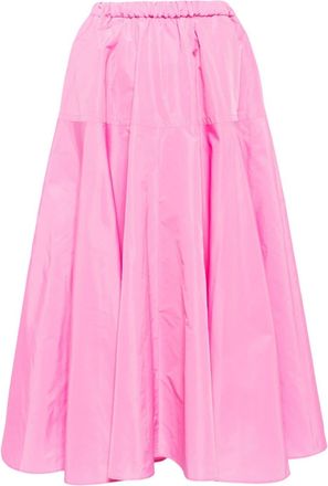 Patou pleat-detailing midi skirt - women - Polyester - 36 - Pink