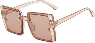 Generic Square Large Frame Sunglasses For Men And Women Polarized Outdoor Driving Beach Vacation Sun Glasses(Brown)