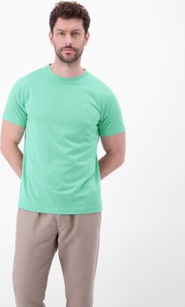 Lerros T-Shirt LERROS, Herren, Gr. XXL, mint water, Single Jersey, Obermaterial: 100% Baumwolle, bestickt, unifarben, normal h&uuml;ftbedeckend, Rundhals, Shirts 