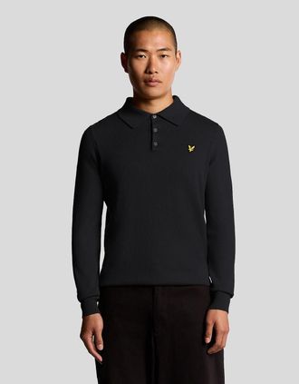 Lyle & Scott Lyle And Scott Mens Merino Blend Long Sleeve Polo Shirt - Navy - Size: XXL