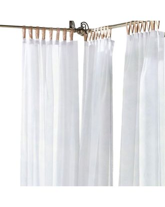 Elrene Darien Solid Indoor/Outdoor Sheer Adhesive Loop Tab Top Window Curtain Panel