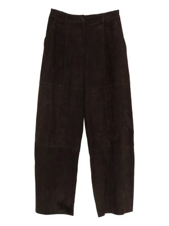 P.A.R.O.S.H. Broek van suède leer - Bruin