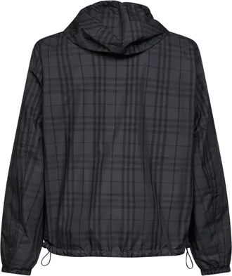 Burberry Mens Reversible Hooded Jacket Newport Check Grey Polyester Bomber