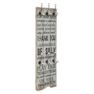 Berkfield Home Wall-mounted Coat Rack with 6 Hooks 120x40 cm THANK YOU