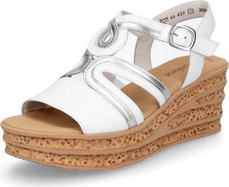 Gabor Womens Nappa Satin Wedge Sandals In White