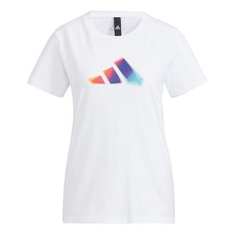 adidas (WMNS) adidas UST 3 Bar T-Shirt Asia Sizing White Purple HE9979