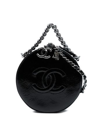 Chanel 2018-2019 lakleren Round As Earth crossbodytas - Zwart