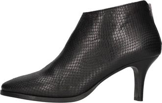 Pantanetti Hadid Enkellaarzen - Dames - Laarzen met Hak - Zwart - 39 EU - Leer - Schoenen