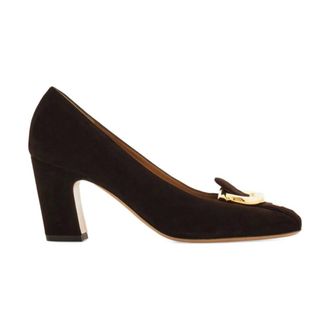 Ferragamo Pumps, female, Brown, Size: 8 1/2 US Gancini Block Heel Pump