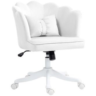 HOMCOM Armless Desk Chair Home Office Chair w/ Wide Seat Tilt Function - White | TJ Hughes