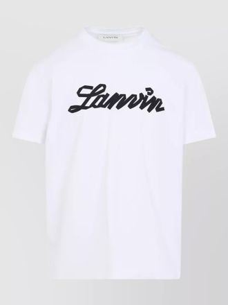 Lanvin logo embroidery crew neck short sleeve t shirt