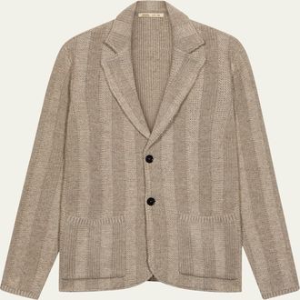 Maurizio Baldassari Mens Linen and Merino Wool Knit Jacket