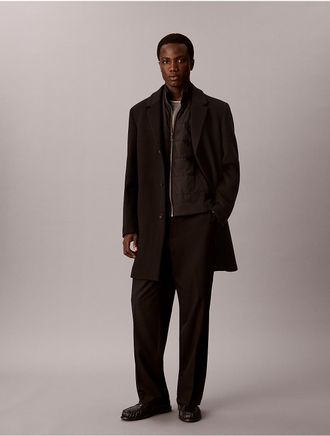Calvin Klein Mens 3-In-1 Wool Blend Coat & Vest - Black - XL