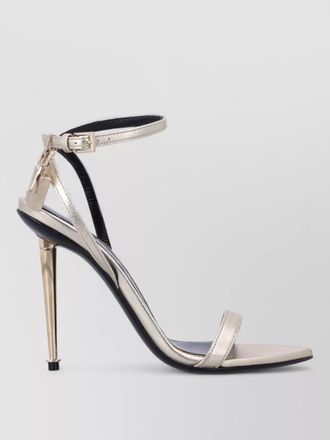Tom Ford padlock sandal ankle strap metallic finish open toe