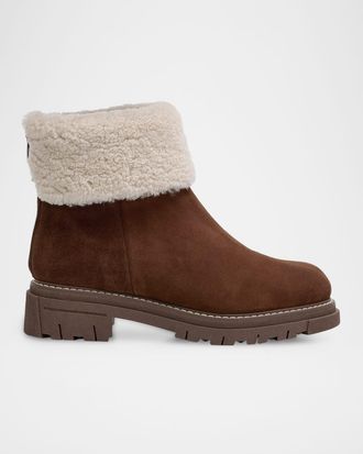 La Canadienne Dory Shearling-Lined Waterproof Suede Ankle Boots