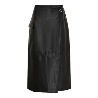 BTF-CPH Btfcph - Elegante wikkelrok - Dames - Rokken - Zwart - Maat: L Leer