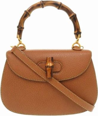 Gucci Pre-owned Leather gucci-bags - Dames - Vintage Handtas - Bruin - ONE Size - Vintage