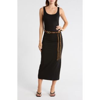 Madden Girl Belted Maxi Tank Dress in Black at Nordstrom Rack, Size X-Large